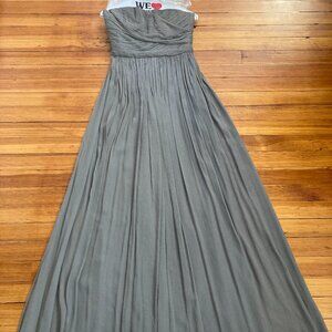 J.Crew Silk Chiffon Arabelle Long Strapless Dress Graphite Size 0